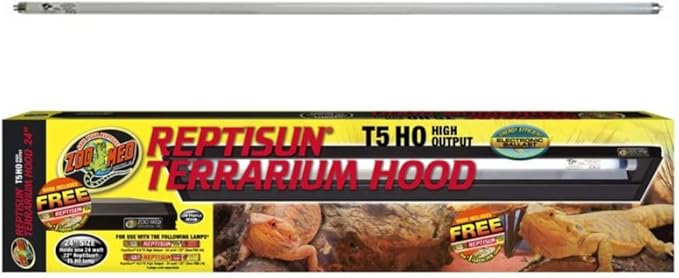 DBDPet 's Bundle with Zoomed Reptisun T5 Hood with 5.0 UV-B Bulb 24" - includes Pro-Tip Guide