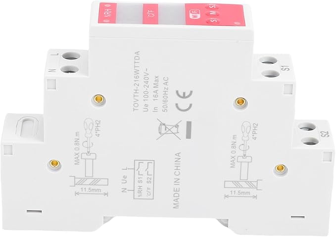 Fafeicy Smart Temperature Humidity Switch WiFi Thermometer Hygrometer with Dual Screen Industrial Sensor for Incubators Breeding Farms HVAC