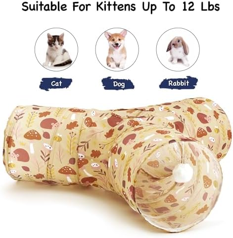 Tempcore Cat Tunnel, 3-Way Collapsible Toy for Indoor Cats, Hedgehog - Image 6