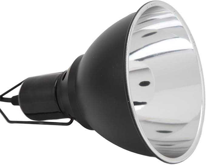 Srliya Reptile Light Fixture, Deep Ceramic Heat Lamp Holder with E27 Socket for UVA UVB Bulb Basking, 1.6m Power Cord (US Plug 120V)