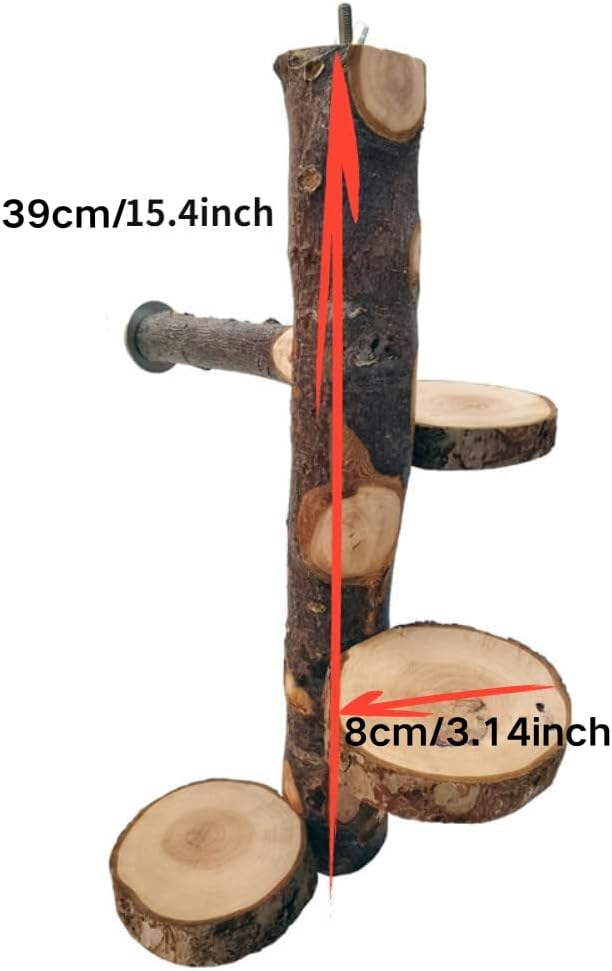 Chinchilla Large Hanging Wooden Rotating Platform - Small Animal Natural Fruit Wood Standing Platform for Squirrels, Sugar Gliders & Birds