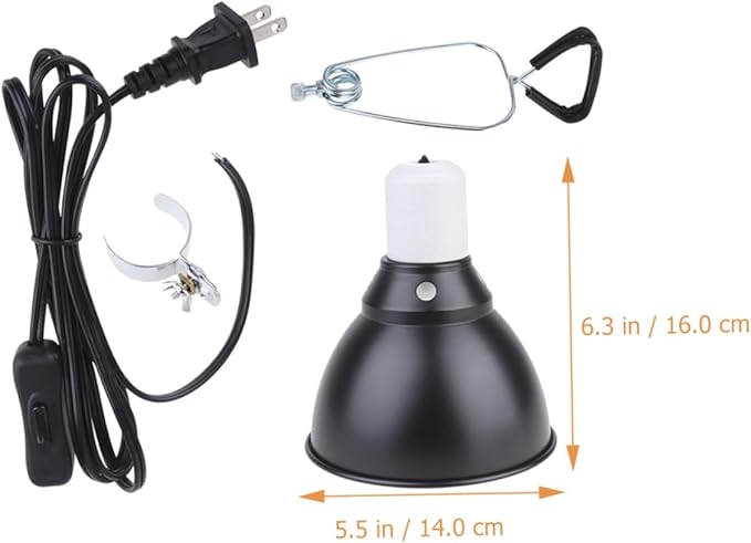 BESPORTBLE 110v Reptile Lamp Fixture Basking Dome for Bearded Dragons Lizards and More High Strength Design for Safe Use Terrariums and Tanks Us