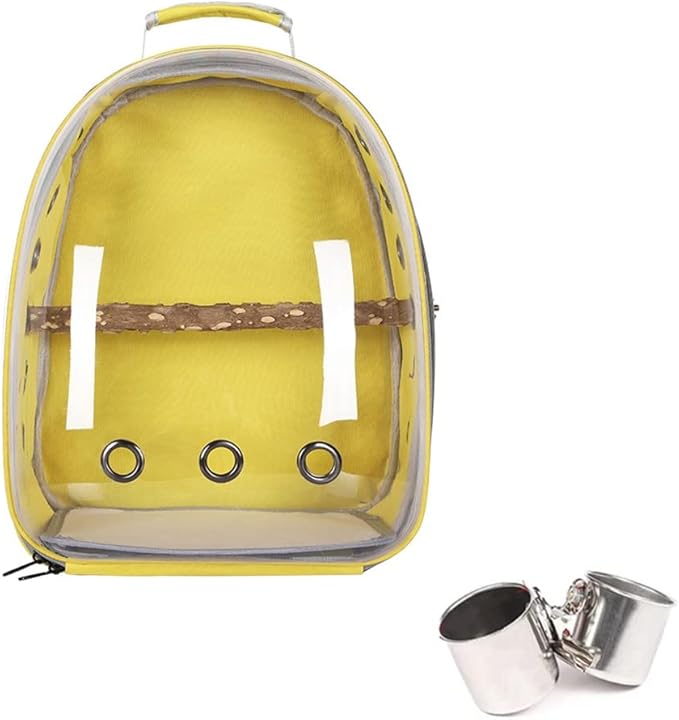 Birdcages Portable Bird Cage Parrot Carrier Backpack Travel Bag with Prech and Feeder Acrylic Transparent 360° Sightseeing Pet Accessories,Type B8