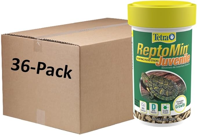 Tetra ReptoMin Baby Floating Food Sticks 0.92 Ounce, For Small Aquatic Turtles, Newts And Frogs (Pack of 36)