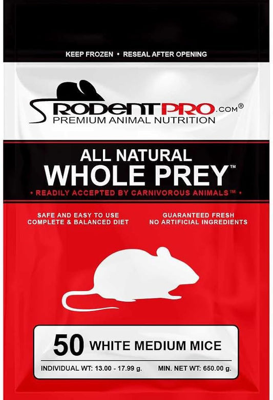 RodentPro Frozen Reptile Feeder White Medium Mice (50 Count)