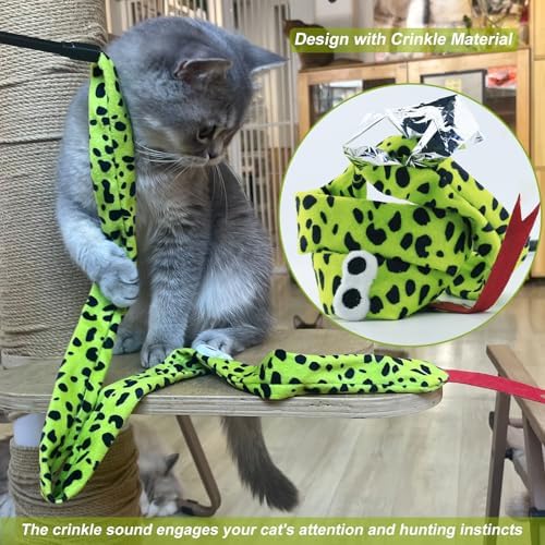 Interactive Cat Toy Wand with Catnip Mouse, Cat Teaser Wand Rainbow String for Bored Indoor Adult Cats and Kittens (8 Pack) - Image 2