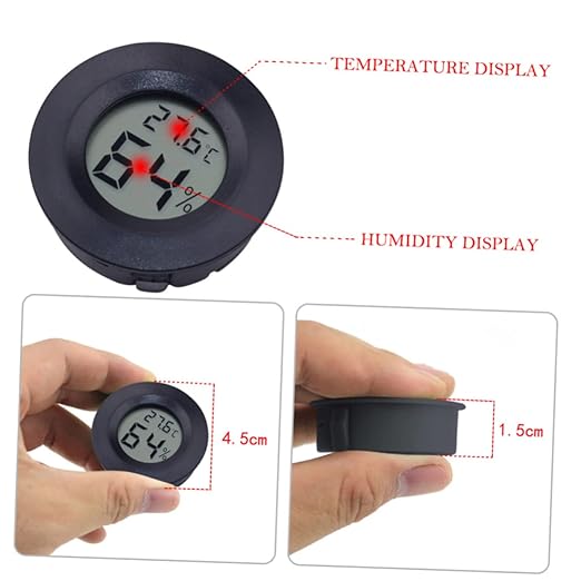Abaodam 4pc Digital Humidity and Room Thermometer Compact for Home Aquarium and Reptile Pet Box