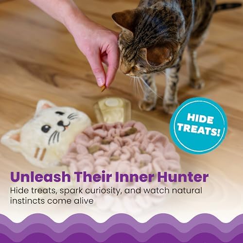 Catstages Snuffle Mat Interactive Treat Dispenser Cat Toy, 8.7" x 5.9" - Image 3