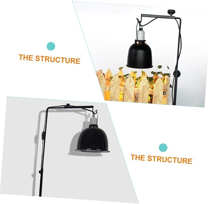 Toyvian Metal Reptile Lamp Rack Heating Lamp for Reptiles Adjustable Plant Light Stand