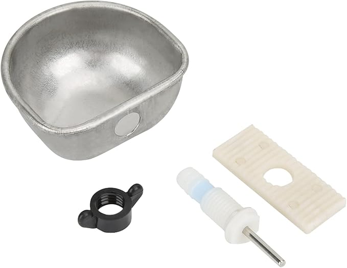 Rabbit Breeding Water Bowl 10PCS, Small Animal Nipple Drinking Water Bowl Water Feeder, Solid Stainless Steel Rabbit Water Feeder Anti Scratch 3.54x2.60x1.18inch Coop Cup