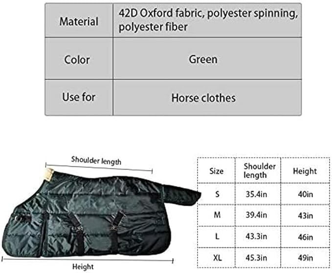 La La Pet Waterproof Warm-Keep Horse Turnout Blanket Adjustable and Breathable Clothes for Horse Mini Pony Ripstop Medium Weight 220g Poly Fill for Winter Navy 46Inches