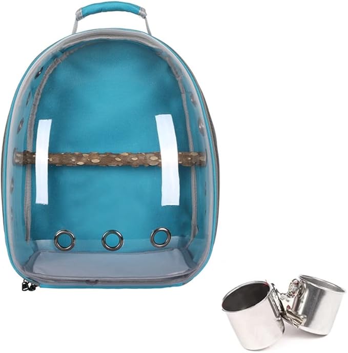 Birdcages Portable Bird Cage Parrot Carrier Backpack Travel Bag with Prech and Feeder Acrylic Transparent 360° Sightseeing Pet Accessories,Type B7