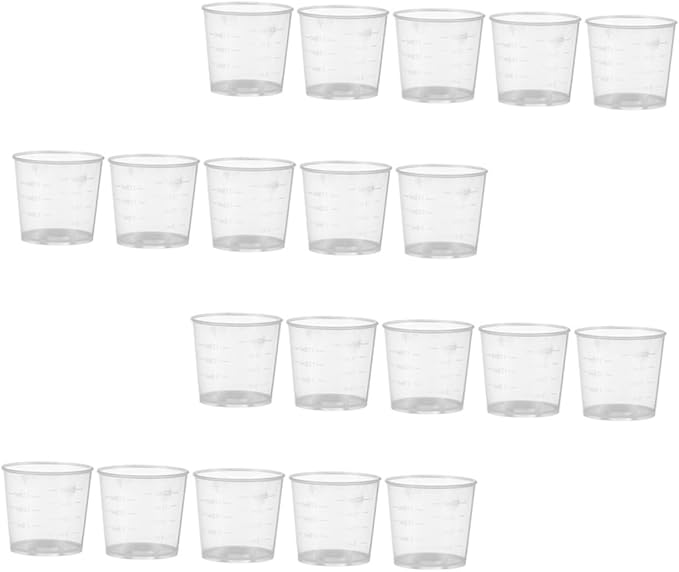 Totority 30Pcs 20ml Reptile Feeding Cups Set Washable Scale Measuring Cups for Lizards Snakes and Tortoises Sturdy Food and Water Bowls for Reptile Care