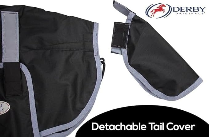 Derby Originals Mini Horse & Foal Winter Turnout Blanket – Reflective, No-Hardware Design, 600D Waterproof Outer, 150g Insulation, 170T Lining, Adjustable Fit, 1-Year Warranty