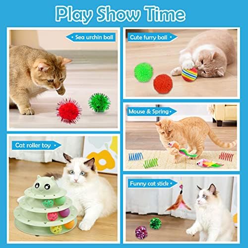 UPSKY 20 PCS Cat Toys Set with Teaser, Mice, Spring, and Various Ball Toys - Image 5