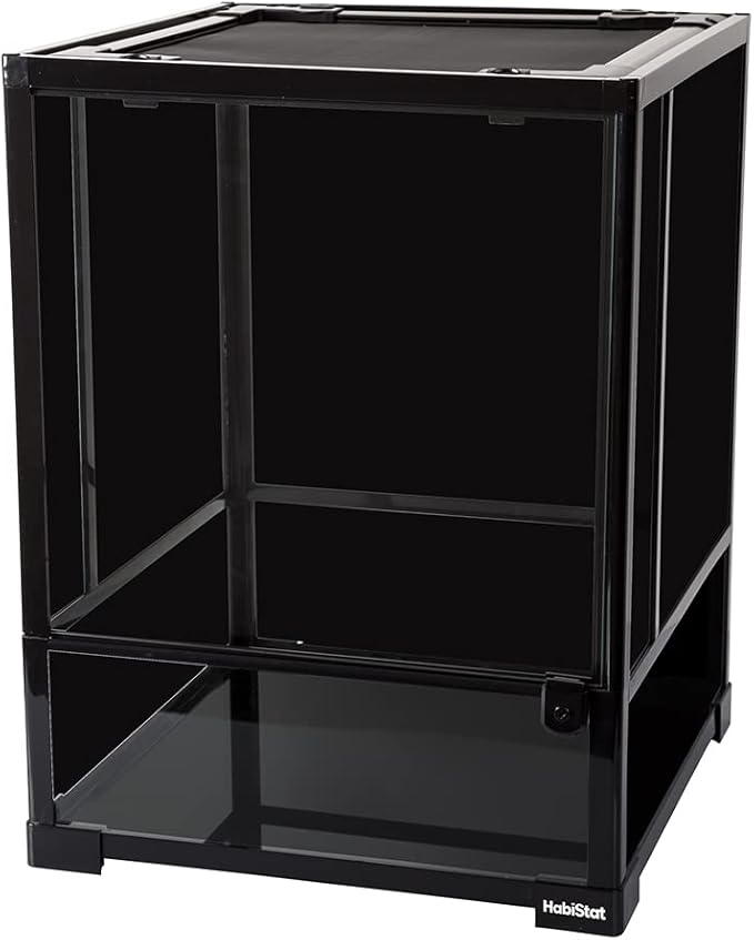 Habistat Glass Terrarium for Reptiles 18"x18"x24" – Stackable Reptile Enclosure for Inverts & Amphibians with Lock & Waterproof Base, Ideal Terrarium Tank for Chameleons, Geckos and Bioactive Setups