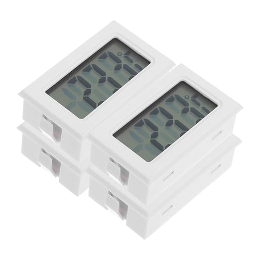 SUPVOX 4Pcs Digital Temperature Hygrometer with LCD Display Compact Embedded Thermometer for and Reptile Use Accurate Sensor Technology for Reliable Measurements