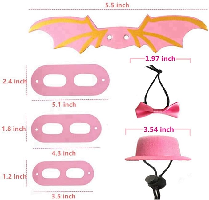 Valentine's Day Bearded Dragon Lizard Leash Harness Hat Bowtie Set - Valentine's Day Hat + Bowtie + 3 Pack Harness Leash for Bearded Dragon Iguana Amphibians Gift Small Animal Clothes Outfit(Pink Set)
