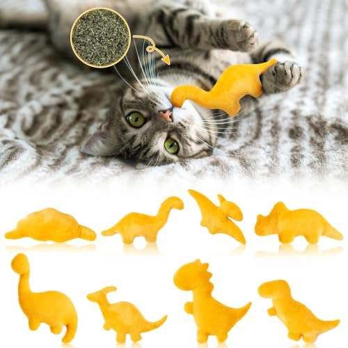 8Pcs Dino Nuggets Catnip Toys for Cat, Interactive Catmint Cat Toy Gift by MALLMALL6