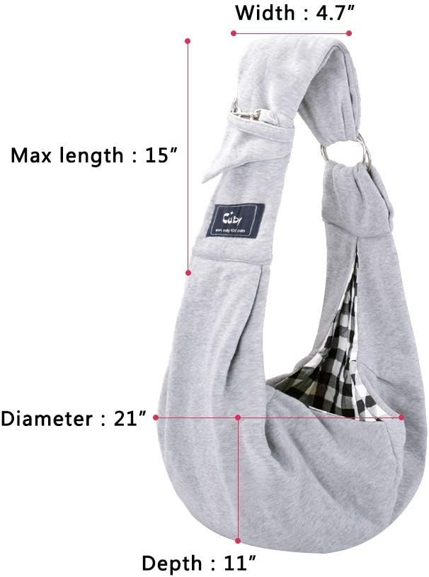 CUBY Dog and Cat Sling Carrier - Hands Free Reversible Pet Papoose Bag - Soft Pouch and Tote Design - Suitable for Puppy, Small Dogs Cats Outdoor