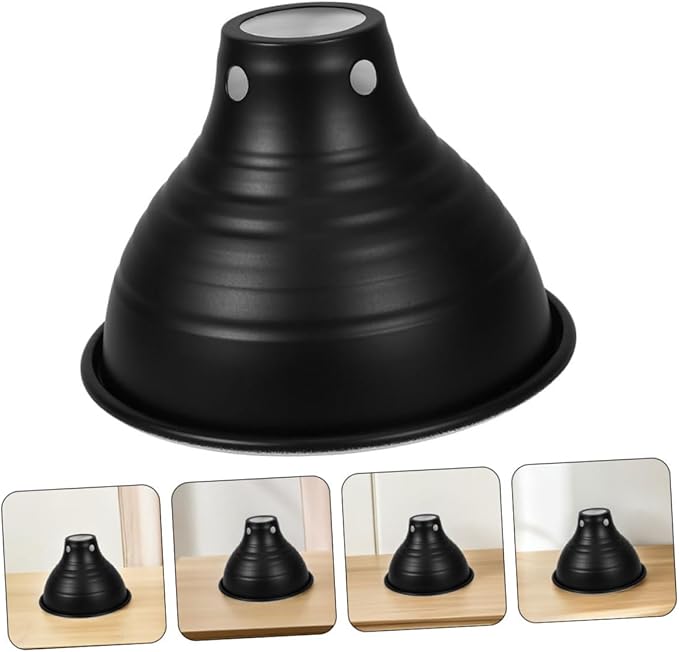 Tofficu 3pcs Reptile Heat Lamp Shade Iron Insulation Cover for Reptile Heating Lamps Reflective Design for Enhanced Brightness Easy Installation for Cages