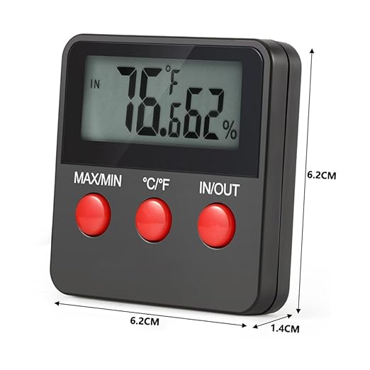 Gadpiparty Digital Temperature and Humidity Reptile Humidity Gauge Brooder Thermostat Wall Mount Celsius Display