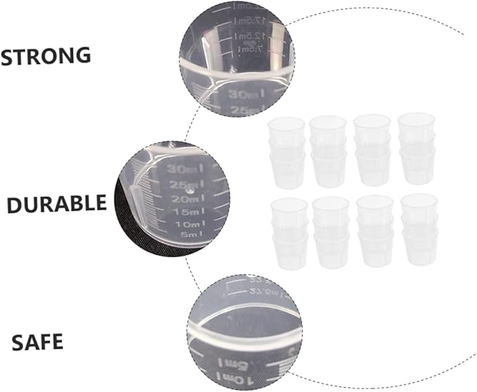 100Pcs Durable Reusable Measuring Cups for Reptiles Multi Functional Stylish Feeding Cups with Scales for Accurate Portion Control Easy Pet Owners