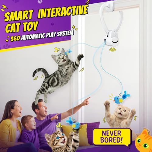 Interactive Cat Toys for Indoor Cats, Clip-On Automatic Flying Bird - Image 2