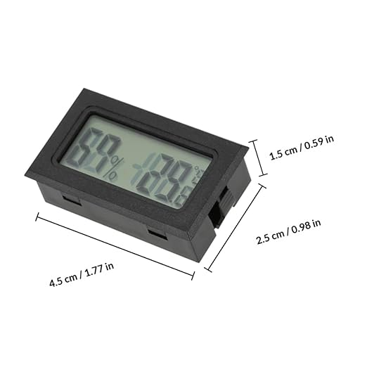 GARVALON 2pcs Digital Hygrometer Thermometer Mini LCD Indoor Outdoor Humidity Temperature Meter for Pet Terrariums and Refrigerators, Embedded Electronic Hygrothermograph with Celsius