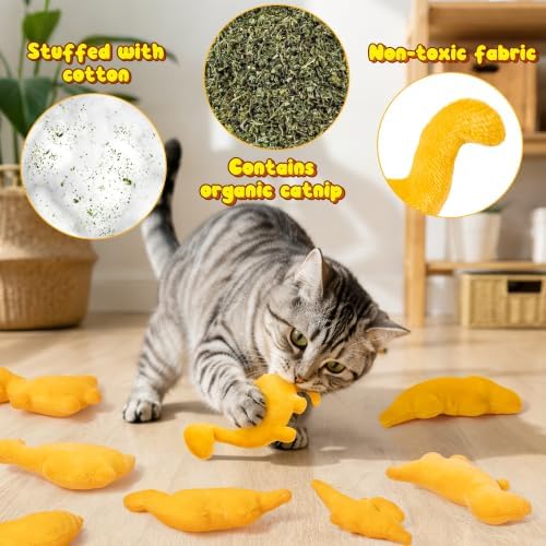 8Pcs Dino Nuggets Catnip Toys for Cat, Interactive Catmint Cat Toy Gift - Image 3