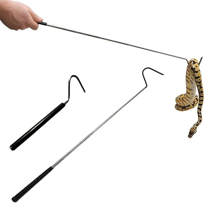 IC ICLOVER Snake Catcher Net + 39" Collapsible Snake Hook, Snake Grabber Handling Tool, Reptile Catching Net with Telescopic Pole Stick, Best Tool Set for Moving Pick-Up Rattle Snakes Lizard Reptiles