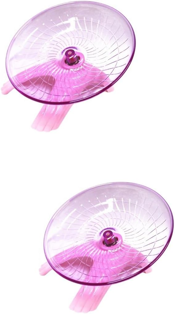 Mipcase 2pcs Saucer Hedgehog Gerbil Wheel Cm Cage Animals and Rat Other Disc Slip for Gerbils Toy Wheel- Run Hedgehogs Guinea Pets Pink Squirrel Hamsters Pet Chinchilla