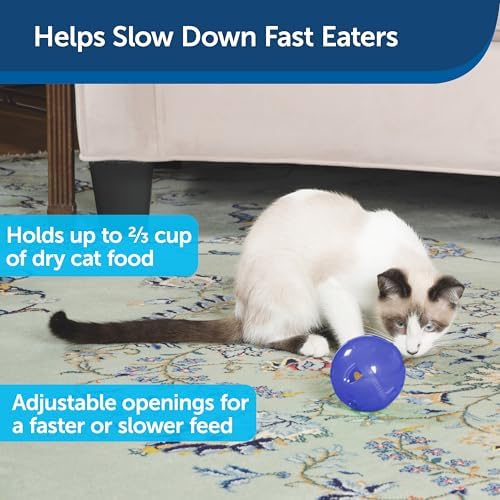 PetSafe Slimcat Feeder Ball Cat Toy, Blue - Image 2