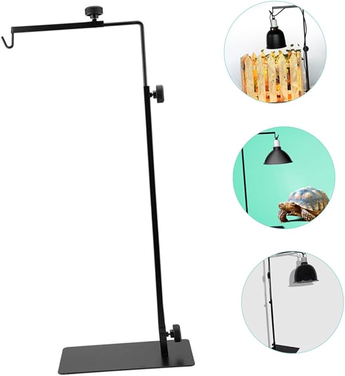 DECHOUS Adjustable Reptile Lamp Stand Metal Light Rack for Terrarium Compatible Bearded Dragons Snakes and Lizards