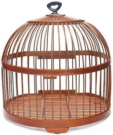Portable Small Bird Cage, Lightweight Bamboo Travel Carrier for Parrots, Cockatiels, Lovebirds & Finches, Hanging Design for Travel & Outdoor Use