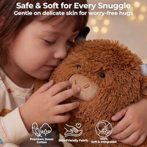 Mewaii Highland Cow Plush Pillow Cute Plushies, Fluffy & Huggable, 13 in - Image 6