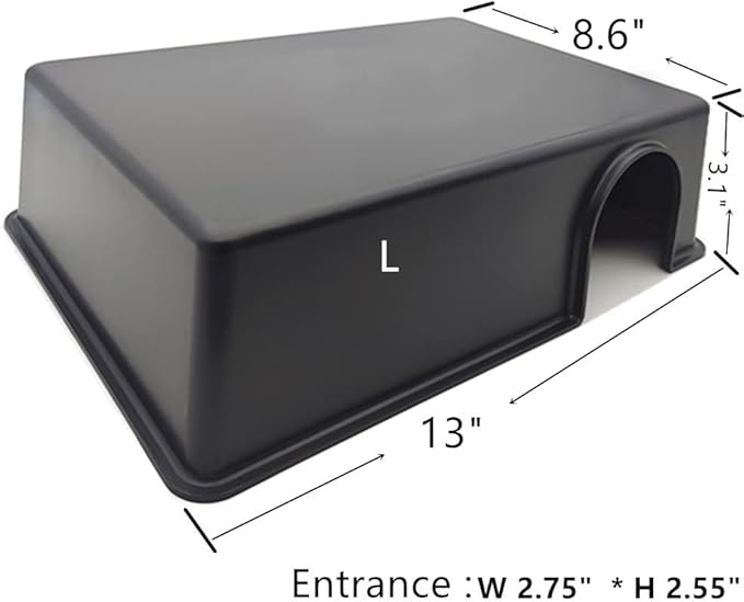 LEOTERRA Large Snake Hides Reptile Hides for Ball Pyhtons Large Snakes Use Humid Hides 13"X8.66"X3.15" (L) Durable and Easy to Clean Can Also be Used as a mole, Hamster, Guinea Pig, Ferret Hideout