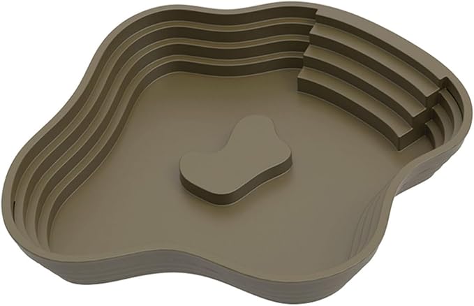 Sloped Animal Water Container Simulated Living Space Platform for Tortoises Amphibians Soaking Tub for Turtles Safe Turtle Drinking Bath Pan Multi Functional Soaking Dish Indoor/Outdoor Turtle Water