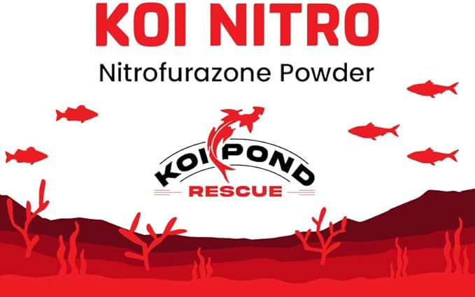 KOI Nitro Nitrofurazone Powder, Effective Fish Treatment for Bacterial Infections in Koi and Ornamental Fish (25 Grams)