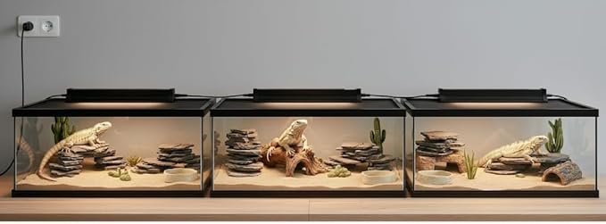 Leoterra 16-Inch 18W LED UVB Light - Professional Reptile Lighting System with Linkable Design - Desert Reptile UVB Lamp for Bearded Dragon, Tortoise, Gecko - Multi-Tank Setup 8000+ Hours