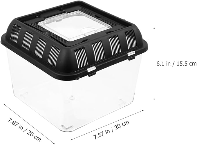 Transparent Reptile Breeding Box with Ventilation Climbing Pet Storage Container for Turtles and Other Reptiles Feeding Case for Pet Display