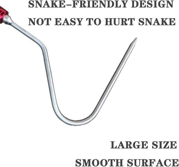 55‘’-87‘’Telescopic Snake Tong Reptile Grabber,Aircraft-Grade Aluminum Alloy Rattle Snake Catcher Wide Jaw Handling Tool with Lock，Also Get a 48‘’ Carbon Rod Snake Hook