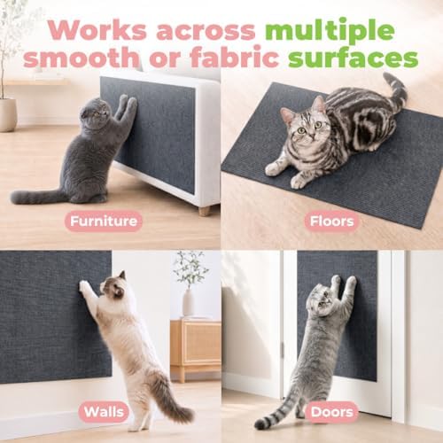 Catify Peel & Stick Cat Scratching Mat - Gray, L:78" - Image 4