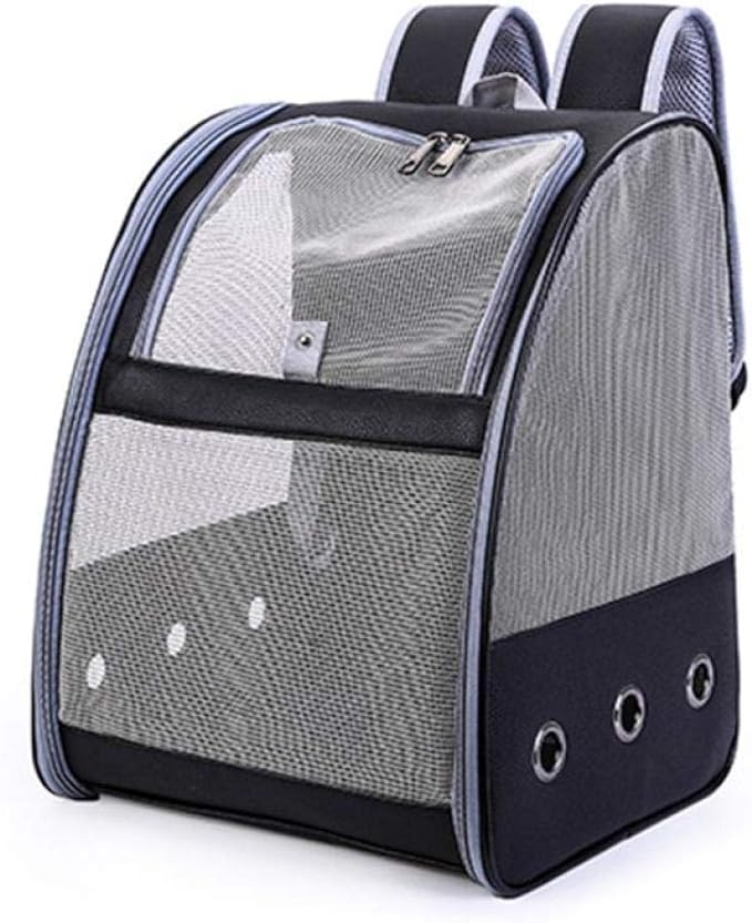 Bird Carriers Black Bird Cage Breathable Carrier Backpack Foldable Lightweight Travel Multi Purpose Pu Mesh Pet Parrot Bag 2Pcs