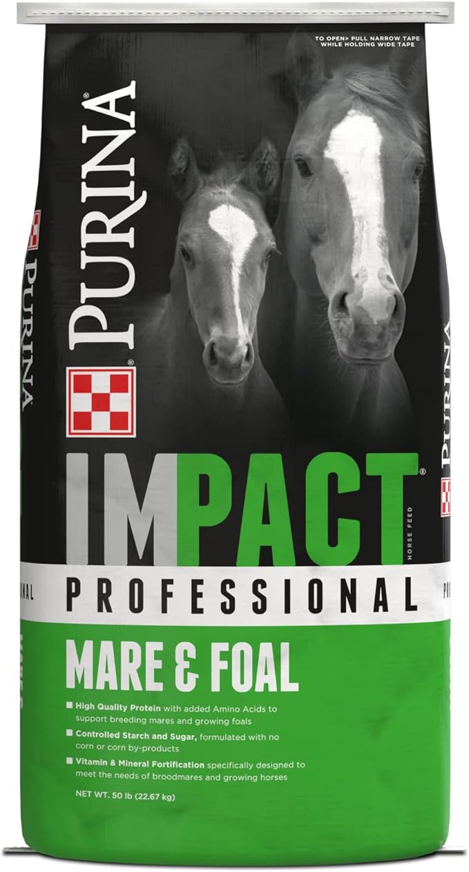 Purina Impact | Professional Mare & Foal Horse Feed | 50 Pound (50 LB) Bag