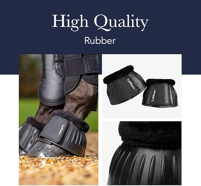 LeMieux Black Rubber Bell Overreach Horse Boots - Protective Gear and Training Equipment - Equine Boots, Wraps & Accessories