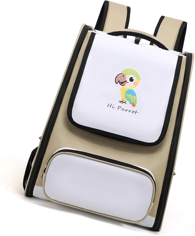 Comfortable Bird Transport Backpack for Outdoor Adventures Including Removable Tray and Feeding Cup Fashionable Bird Carrier