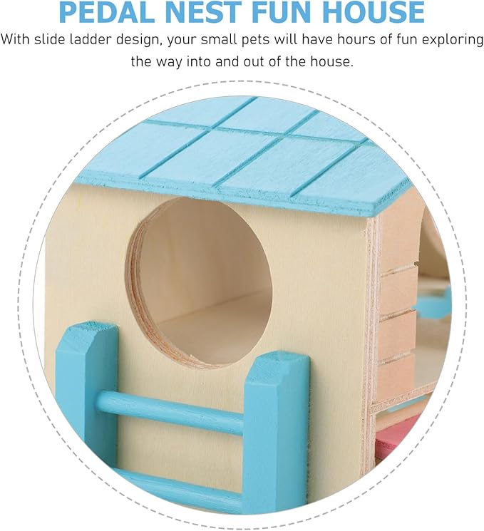 Hamster House Hideout Slide Deck Ladder Pet Exercise Playground Habitat Dwarf Gerbil Mice Rats