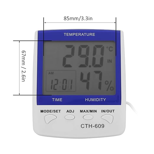 Tbest Instruents ‑609 Diital Theroeter Hyr Wall Oted Trature Eter for Hoe Far House Indusal Plies