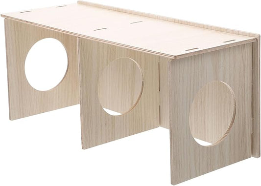 INOOMP Wooden Hamster Hideout Spacious Chewable Cabin for Hamsters and Guinea Pigs Design Comfortable Secluded Home for Pets and Cage Decor